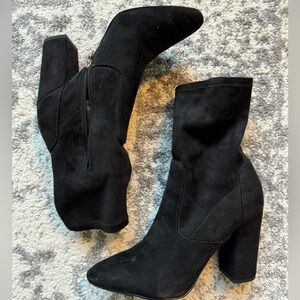 Black suede boot
